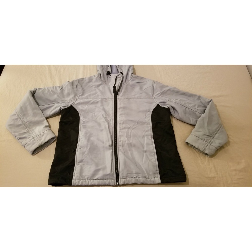 Womens Duluth Trading Jacket Hooded L Large Gray Coat